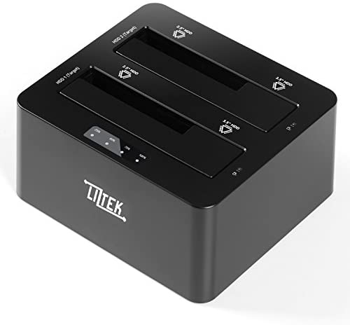 Liztek HDDT2BS Dual Bay USB 3.0 Super Speed to 2.5 and 3.5 inch SATA Hard Disk Drive and Solid-State Drive External Docking Station Duplicator/Cloner 4TB Support