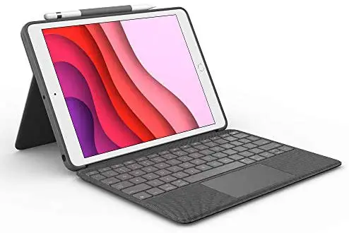 Logitech Combo Touch for iPad (7th, 8th and 9th Generation) Keyboard case with trackpad, Wireless Keyboard, and Smart Connector Technology – Graphite