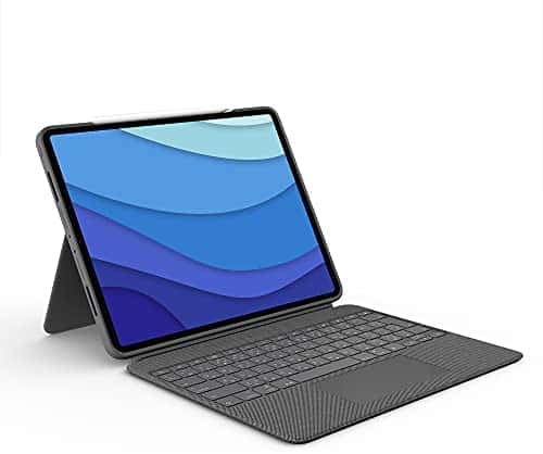 Logitech Combo Touch iPad Pro 12.9-inch (5th gen – 2021) Keyboard Case – Detachable Backlit Keyboard with Kickstand, Click-Anywhere Trackpad, Smart Connector – Oxford Gray; USA Layout