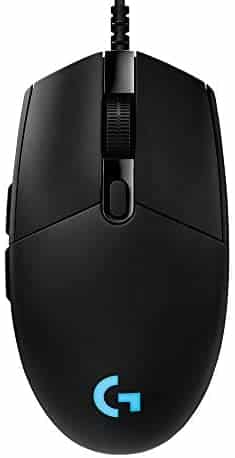 Logitech G PRO Hero Wired Gaming Mouse, 12000 DPI, RGB Lightning, Ultra Lightweight, 6 Programmable Buttons, On-Board Memory, Compatible with PC/Mac – Black
