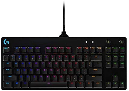 Logitech G PRO Mechanical Gaming Keyboard, Ultra Portable Tenkeyless Design, Detachable Micro USB Cable, 16.8 Million Color LIGHTSYNC RGB Backlit Keys