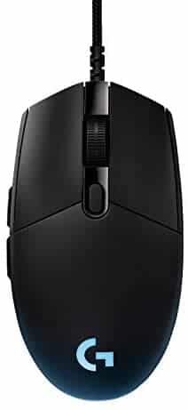 Logitech G PRO Wired Gaming Mouse, Hero 16K Sensor, 16000 DPI, RGB, Ultra Lightweight, 6 Programmable Buttons, On-Board Memory, Built for Esport, Compatible with PC/Mac – Black