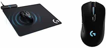 Logitech G Powerplay Wireless Charging System – Black & 703 Lightspeed Wireless Gaming Mouse W/Hero 25K Sensor, PowerPlay Compatible, Lightsync RGB, Lightweight 95G+10G Optional, 100-25 – Black