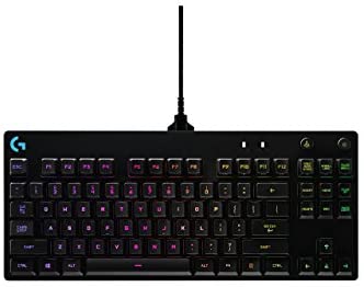 Logitech G Pro Mechanical Gaming Keyboard, 16.8 Million Colors RGB Backlit Keys, Ultra Portable Design, Detachable Micro USB Cable (Renewed)