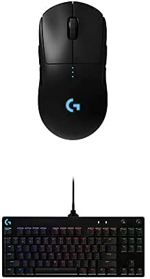 Logitech G Pro Wireless Gaming Mouse & G PRO Mechanical Gaming Keyboard, Ultra Portable Tenkeyless Design, Detachable Micro USB Cable, 16.8 Million Color LIGHTSYNC RGB Backlit Keys