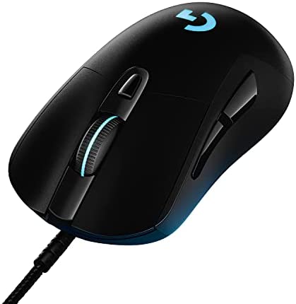 Logitech G403 Hero Wired Gaming Mouse, Hero 16K Sensor, 16000 DPI, RGB Backlit Keys, Adjustable Weights, 6 Programmable Buttons, On-Board Memory, Braided Cable, PC/Mac/Laptop – Black