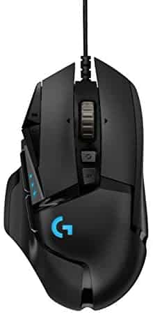 Logitech G502 Hero High Performance Wired Gaming Mouse, Hero 16K Sensor, 16,000 DPI, RGB, Adjustable Weights, 11 Programmable Buttons, On-Board Memory, PC/Mac – Black (German Packaging)