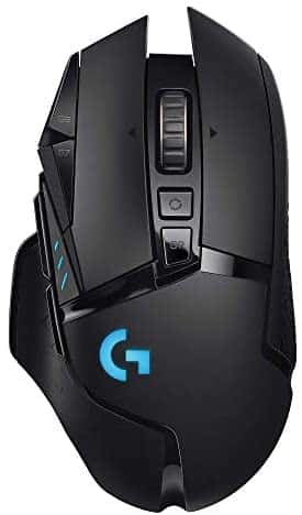 Logitech G502 Lightspeed Wireless Gaming Mouse with HERO 16K Sensor, PowerPlay Compatible, Tunable Weights and Lightsync RGB – Black (Renewed)
