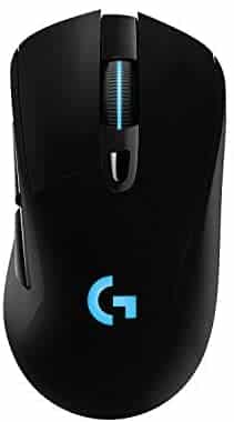 Logitech G703 Lightspeed Wireless Gaming Mouse W/Hero 25K Sensor, PowerPlay Compatible, Lightsync RGB, Lightweight 95G+10G Optional, 100-25, 600 DPI, Rubber Side Grips – Black