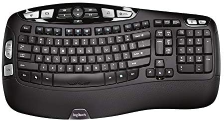 Logitech K350 Wireless Wave Ergonomic Keyboard with Unifying Wireless Technology – Black