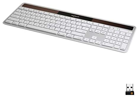 Logitech K750 Wireless Solar Keyboard for Mac — Solar Recharging, Mac-Friendly Keyboard, 2.4GHz Wireless – Silver
