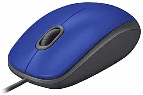 Logitech M110 Wired USB Mouse, Silent Buttons, Comfortable Full-Size Use Design, Ambidextrous PC / Mac / Laptop – Blue