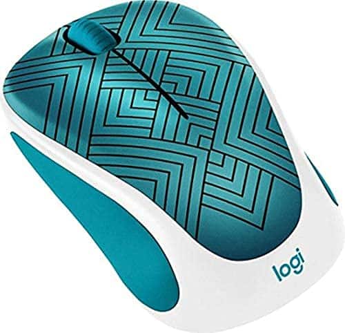 Logitech M317c (Collection) Wireless Optical Mouse-Color: Teal Maze