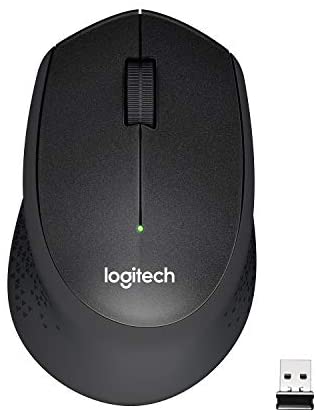 Logitech M330 Silent Plus Wireless Mouse, 2.4 GHz with USB Nano Receiver, 1000 DPI Optical Tracking, 3 Buttons, 24 Month Life Battery, PC / Mac / Laptop / Chromebook – Black