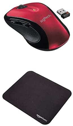 Logitech M510 Wireless Mouse and Mini Gaming Mouse Pad, Red