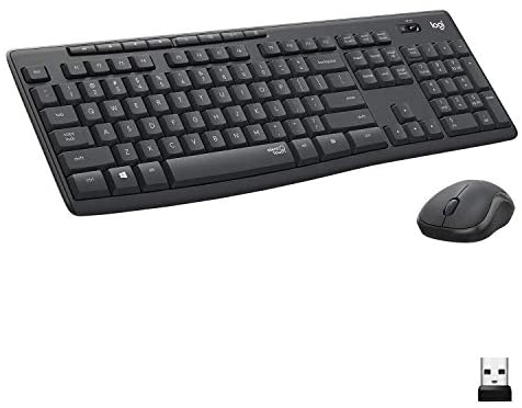 Logitech MK295 Wireless Mouse & Keyboard Combo with SilentTouch Technology, Full Numpad, Advanced Optical Tracking, Lag-Free Wireless, 90% Less Noise – Graphite