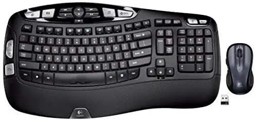 Logitech MK550 Wireless Wave K350 Keyboard and Mouse Combo — Includes Keyboard and Mouse, Long Battery Life, Ergonomic Wave Design with Wireless Mouse (with Mouse)