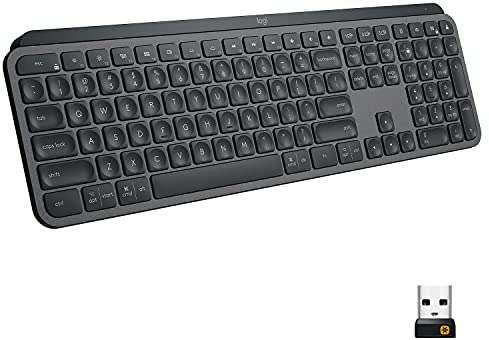 Logitech MX Keys Advanced Wireless Illuminated Keyboard, Tactile Responsive Typing, Backlighting, Bluetooth, USB-C, Apple macOS, Microsoft Windows, Linux, iOS, Android, Metal Build – Graphite