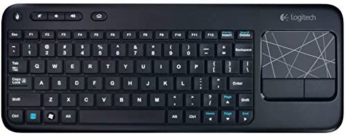 Logitech Wireless Touch K400r USB Compact Keyboard w/3.5in Touchpad – 920-003070 – Black(Renewed)
