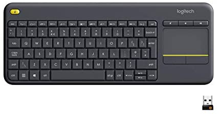 Logitech Wireless Touch Keyboard K400 with Built-In Multi-Touch Touchpad, Black (Renewed)