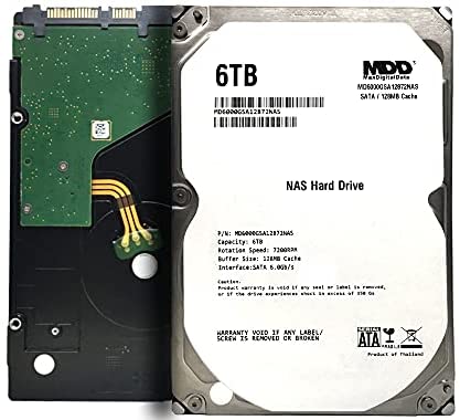 MDD (MD6000GSA12872NAS) 6TB 7200RPM 128MB Cache SATA 6.0Gb/s 3.5inch Internal Hard Drive for NAS Network Storage – 3 Years Warranty