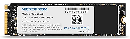 MICROFROM 256GB F12N M.2 SSD NVME PCIe SSD Internal Solid State Drive PCIe Gen3X4, M.2 NVMe 1.3, SSD M.2 TCL NAND Flash Up to Read/Write 2,650/1,350MB/s for PC Gaming Laptop