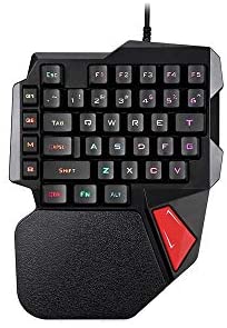 MINRUIGONGMAO New Single Hand Wired Gaming Keyboard， with USB Interface Gaming Keyboard Gaming Keypad Feel Wide Hand Rest with 37 Keys Rainbow Backlit Keyboard for Game Keyboard