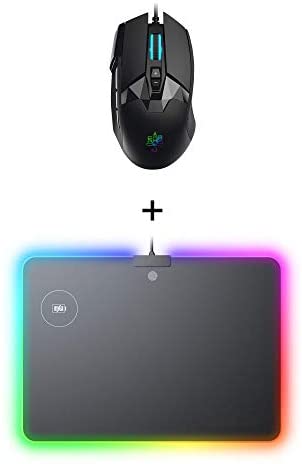 MOJO Pro Performance Silent Gaming Mouse + Wireless Qi Charger Gaming Mousepad