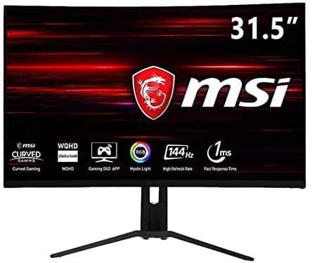 MSI 32″ Full HD RGB LED Non-Glare Super Narrow Bezel 1ms 2560 x 1440 144Hz Refresh Rate FreeSync Height Adjustable Curved Gaming Monitor (Optix MAG321CQR) (Renewed)