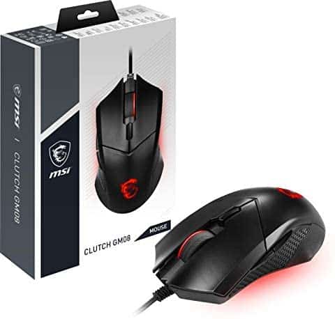 MSI Clutch GM08 4200 DPI Optical Wired Gaming Mouse with Red LED