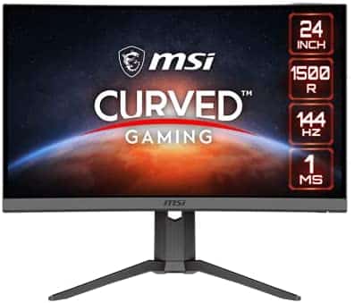 MSI Full HD Non-Glare 1ms 1920 x 1080 144Hz Refresh Rate Resolution Free Sync 24″ Curved Gaming Monitor (Optix G24C6P) – Black