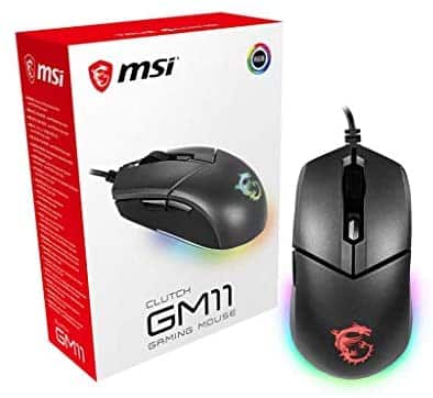 MSI Gaming 5000 Adjustable DPI RGB USB Gaming Grade Optical Wired Gaming Mouse (Clutch GM11) (S12-0401650-CLA)