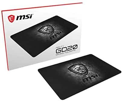 MSI Gaming Ultra-Smooth Low-Friction Textile Surface Non-Slip Natural Rubber Base 5mm Thick Gaming Mouse Pad (Agility Gd20)