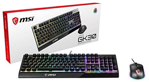 MSI Vigor Backlit RGB Dedicated Hotkeys Anti-Ghosting Mechanical Feel Gaming Keyboard & Gaming Mouse Combo (Vigor GK30 Combo US)