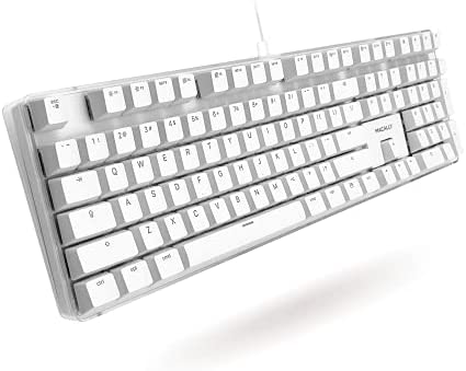 Macally Backlit Mechanical Keyboard for Mac Pro/Mini, iMac, iMac Pro, MacBook Pro/Air – Full Size Mac Mechanical Keyboard with Brown Switches – Compatible Apple Keyboard Wired USB