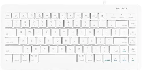 Macally USB Wired Compact Mini Slim Keyboard for Mac and Windows PC (MKEYXC)