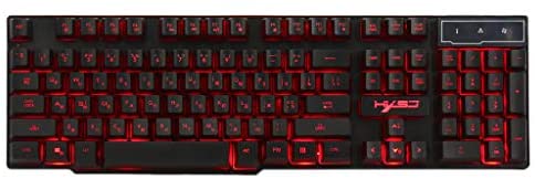 MagiDeal Wired Russian+English 3 Colors LED Backlight Gaming Keyboard for Gaming