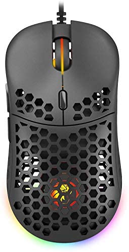 Matar MT-X24 Honeycomb Ultra Lightweight Gaming Mouse Up to 16000 Dpi – 60g (Pixart 3389, Black)