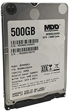 MaxDigitalData 500GB 5400RPM 64MB Cache SATA 6Gb/s 7mm 2.5in Notebook/Mobile Hard Drive (MD500GLSA6454S) – 2 Year Warranty