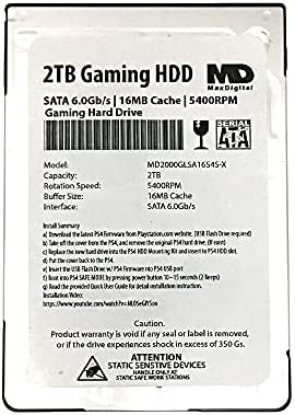 MaxDigitalData (MD2000GLSA1654S-PS) 2TB 5400RPM 8MB Cache (7mm) SATA 6.0Gb/s 2.5inch PS4 Gaming Hard Drive – 2 Year Warranty