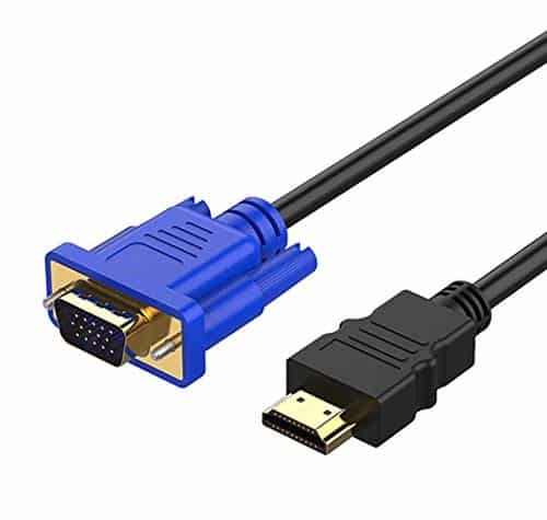 MaxLLTo 6FT HDMI Gold Male To VGA HD-15 Male 15Pin Adapter Cable 1.8M 1080P – ONLY for PC/Laptops HDMI to Monitor VGA Connection