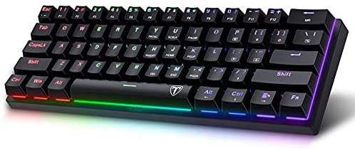 Mechanical Gaming Keyboard 60%, 60 Percent Keyboard Compact with Customization LED Rainbow Backlit, Wired Mechanical keyboard with Detachable Type C Cable, Ergonomic Keyboard for Windows Mac PC Gamers
