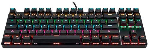 Mechanical Gaming Keyboard 60% Tenkeyless Blue Swtiches, CHONCHOW Compact 87 Keys Rainbow LED Backlit Keyboard Compatible with Window PC Laptop(V.2021)