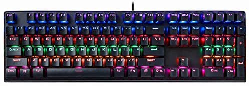 Mechanical Gaming Keyboard, CHONCHOW USB Wired RGB 108 Keys Gaming Keyboard Compact LED Rainbow Backlit Mechanical Gaming Keyboard for PS4 Xbox PC Gamer（Blue Switch）