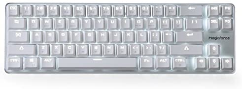 Mechanical Gaming Keyboard GATERON Brown Switch Wired Backlit Mechanical Mini Design (60%) 68 Keys Keyboard White Magicforce by Qisan