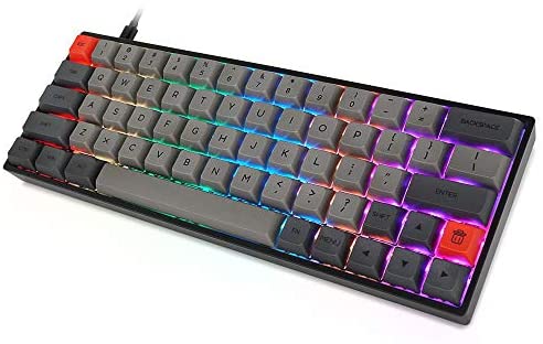 Mechanical Gaming Keyboard RGB LED Rainbow Backlit Wired Compact Keyboard with Blue Switches 87 Keys for Windows PC Gaming
