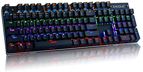 Mechanical Gaming Keyboard Teamwolf RGB 104 Full Keys Anti-Ghost Blue Switches Professional Waterproof Keyboards