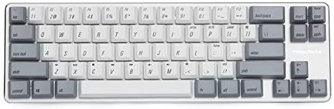 Mechanical Keyboard Gaming Keyboard Gateron Brown Switch PBT Keycaps Keyboard Wired Backlit Mini Design (60%) 68 Keys Keyboard White Magicforce by Qisan(White Gray Combo)