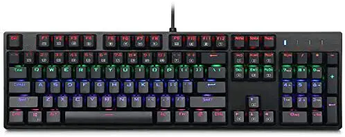 Mechanical Keyboard, PBT Special Edition, Multi-Color LED Backlit USB Wired with Outemu Blue Switches