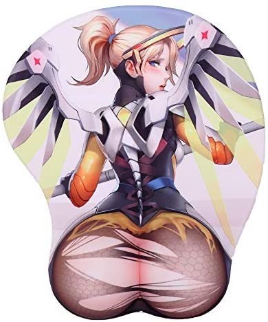 Mercy 3D Mouse Pads with Silicone Gel Wrist Rest Anime Gaming Mousepads 2Way Skin (MP1104)
